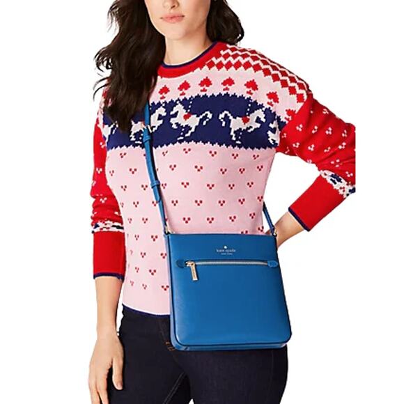 Kate Spade New York Fresh Blue Sadie North South Saffiano Leather Crossbody Bag - Picture 2 of 10